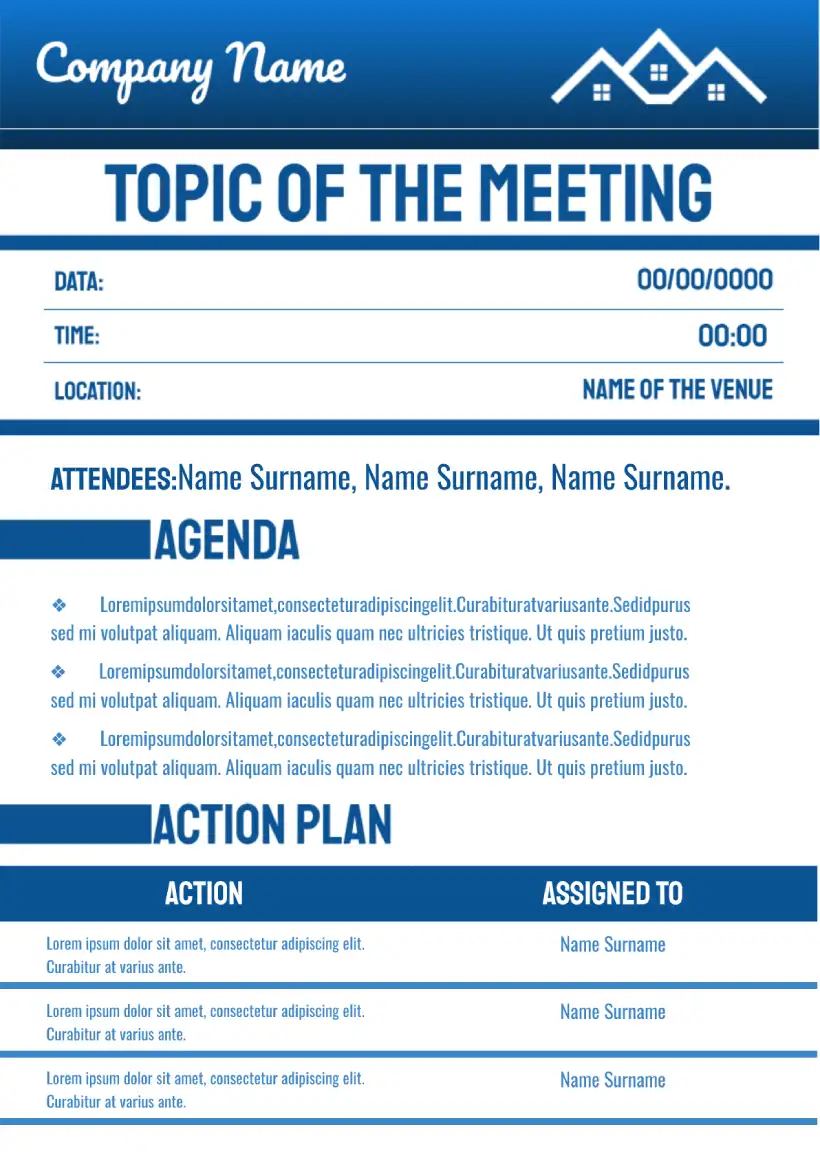 Meeting Note Template for Google Docs