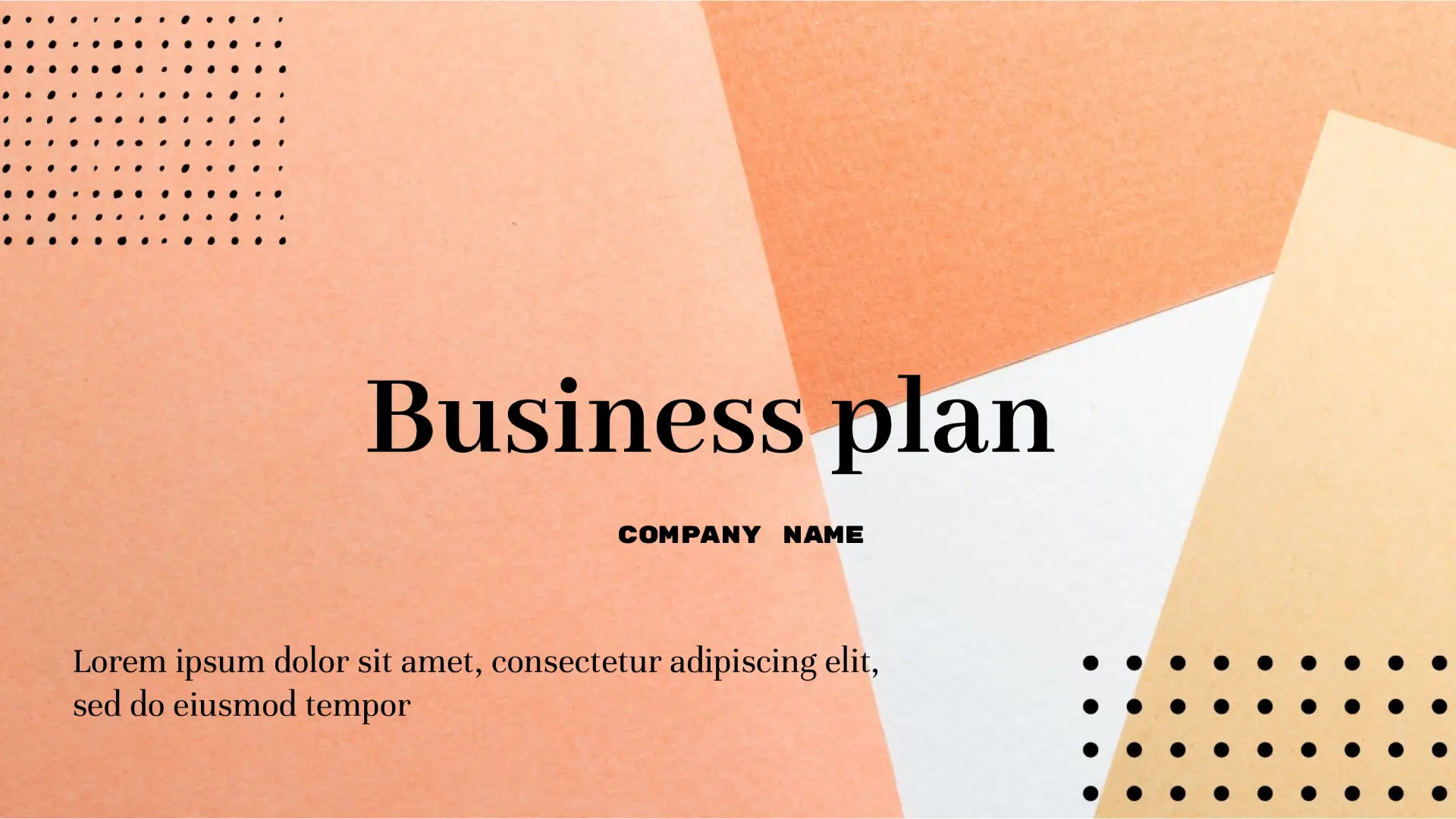 Business Plan Template for Google Slides