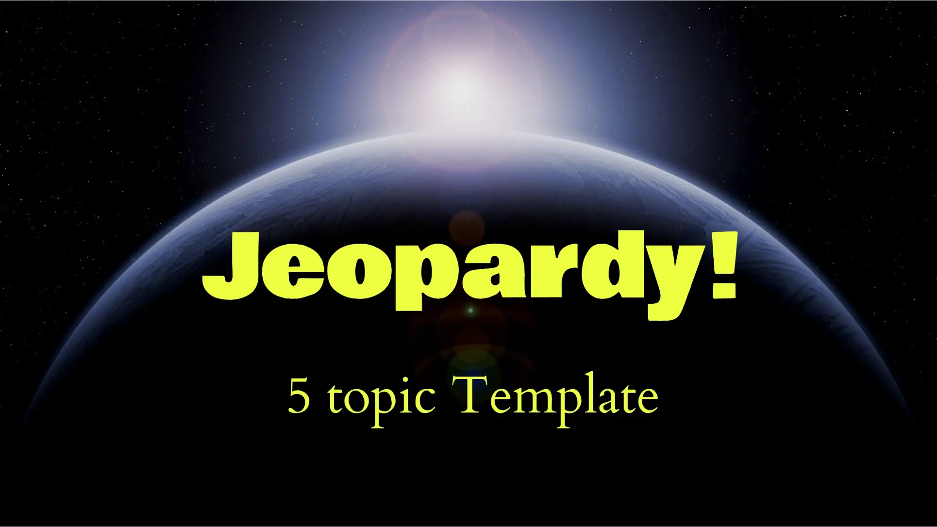 Jeopardy Topic - 5 Template for Google Slides