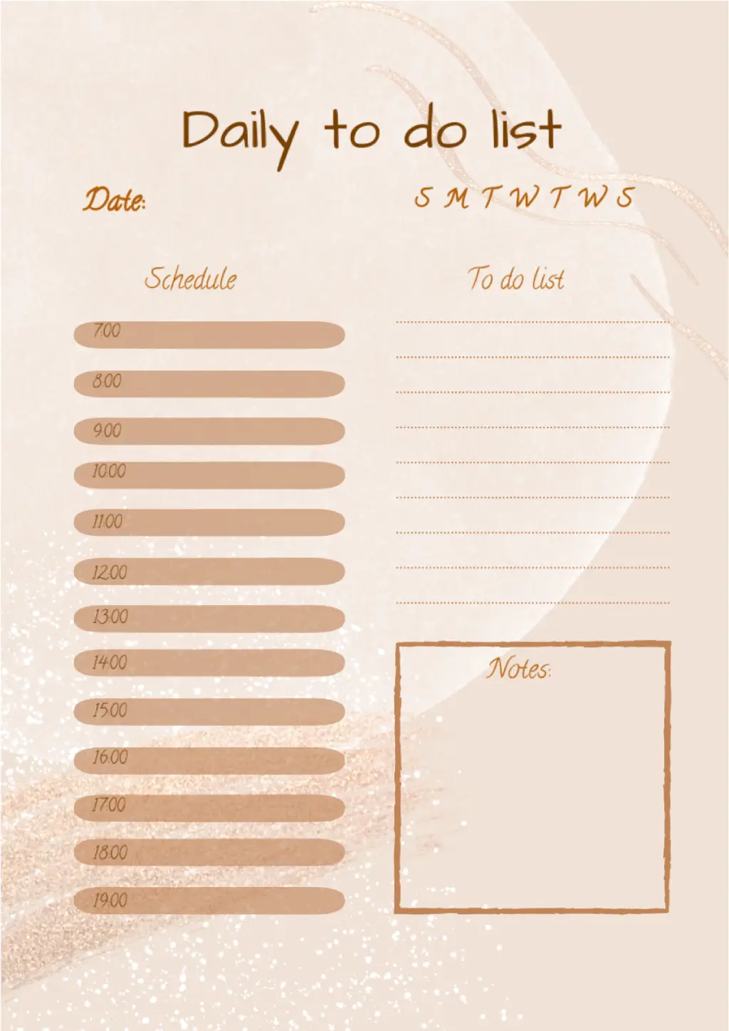 Daily To Do List Template for Google Docs