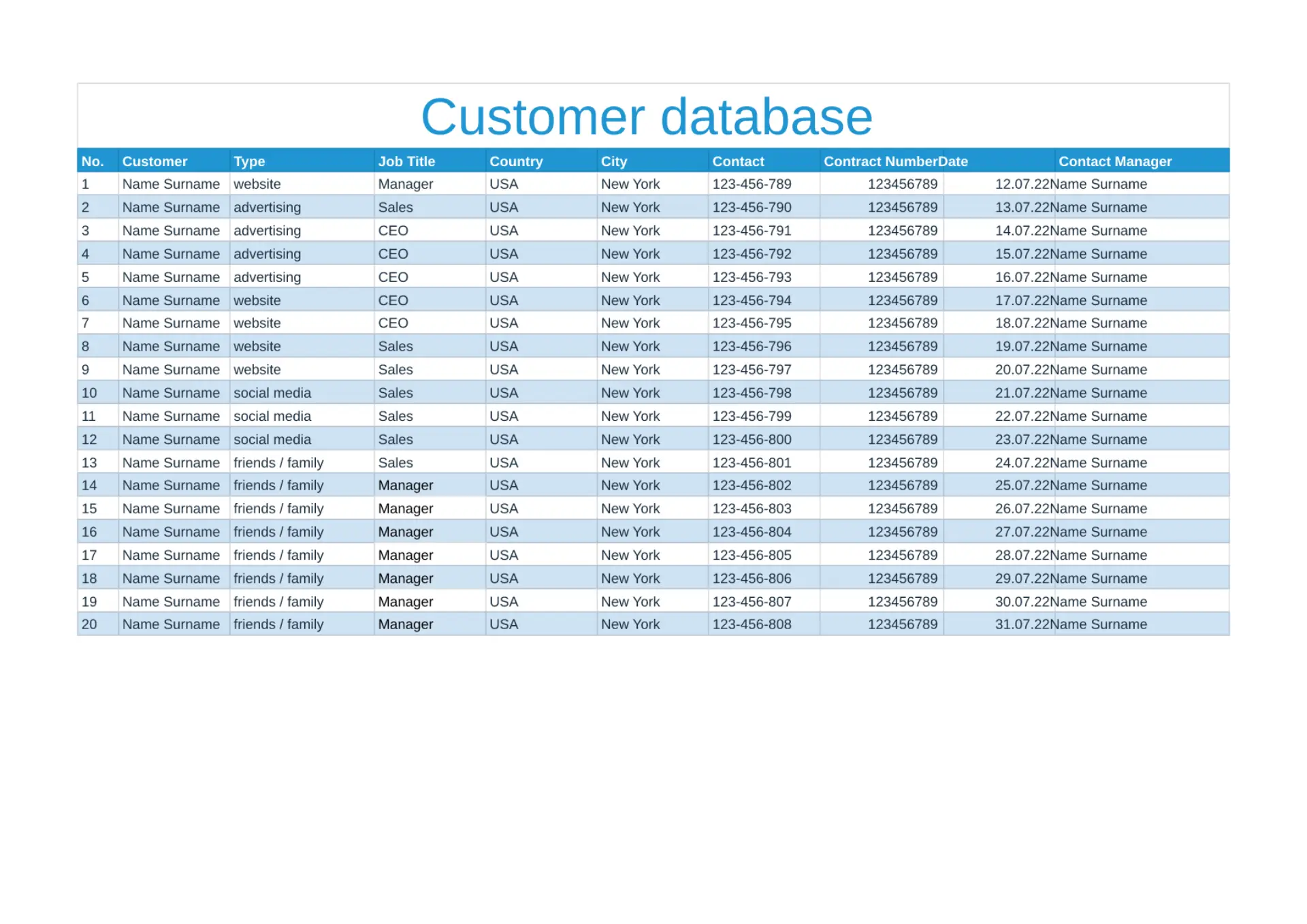Customer Database for Google Sheets